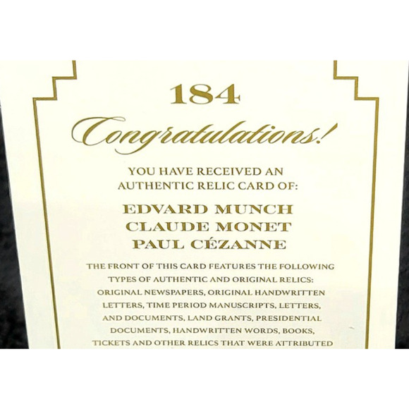 Monet, Munch & Cezanne Authentic Handwriting Relics Top Impressionist Artists - Picture 4 of 5